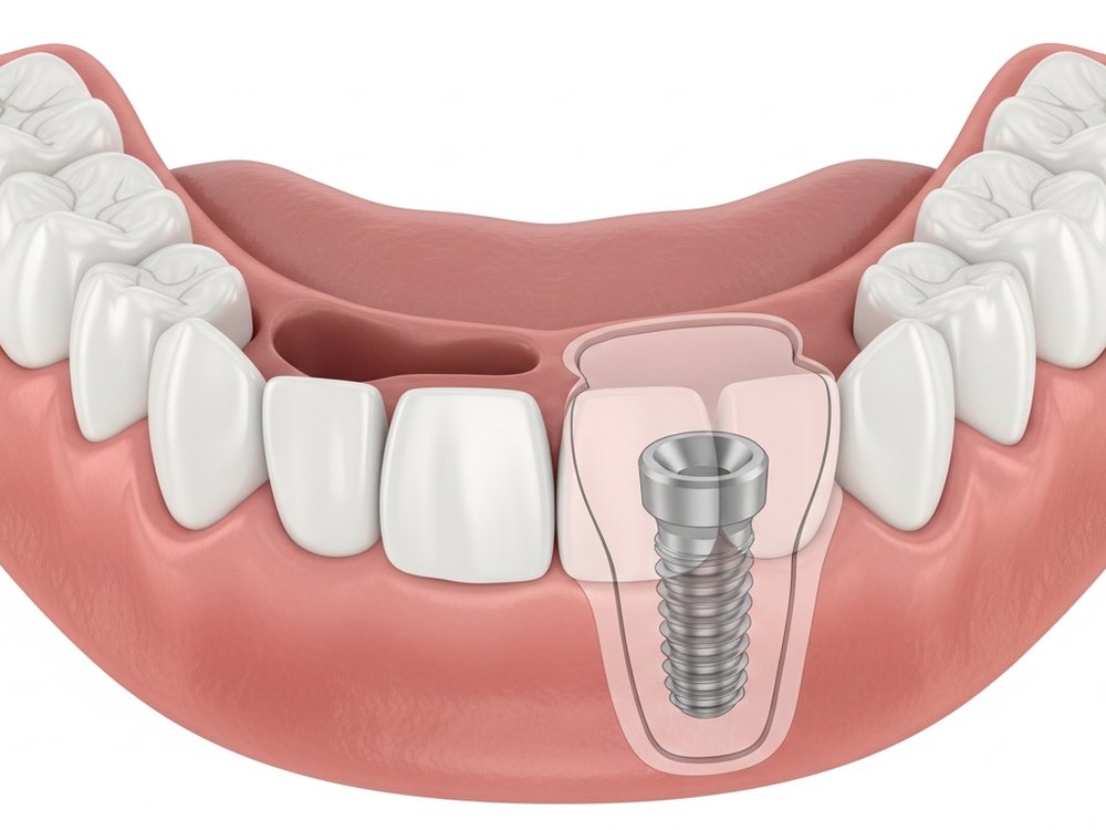 Bir implantın &ccedil;ene kemiğinde iyileşmesi, saydam g&ouml;sterim