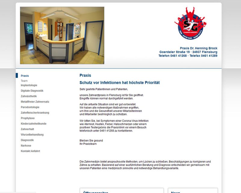 Startpagina van de website van Herr Dr. Henning Brock