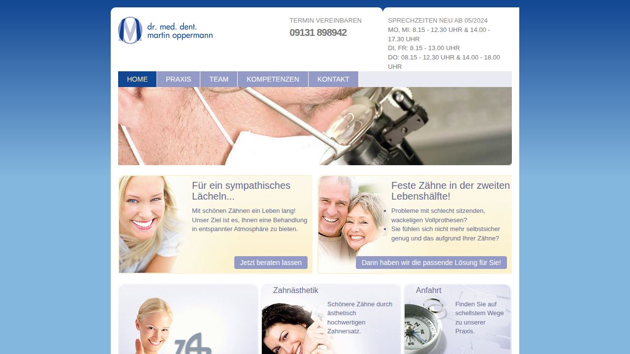 Startseite der Internetseite von Herr Dr. Martin Oppermann
