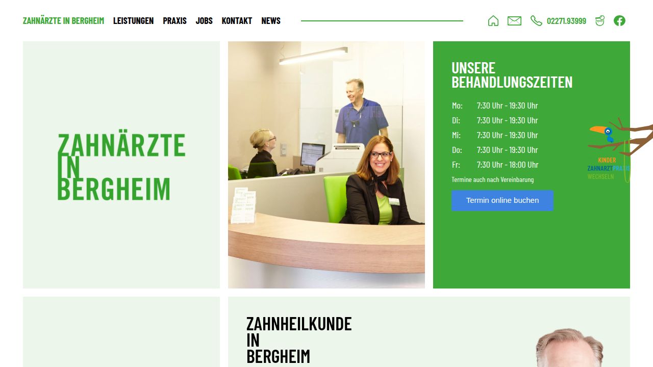 Startseite der Internetseite von Zahn&auml;rzte in Bergheim MVZ GmbH   Dr. Michael Behrends, MSc Implantologie