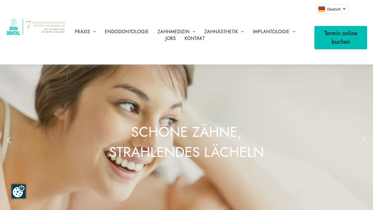 Startseite der Internetseite von DEIN DENTAL  Papenburg MVZ GmbH