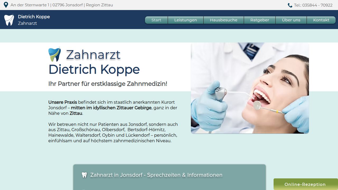 Startseite der Internetseite von Herr Dietrich Koppe
