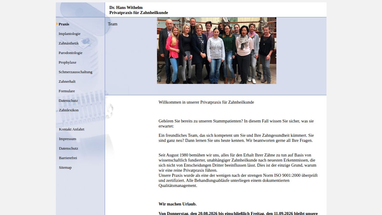 Startseite der Internetseite von Herr Hans Withelm
