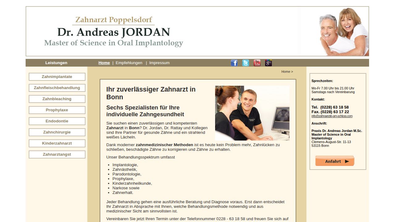 Startseite der Internetseite von Herr Dr. Andreas Jordan