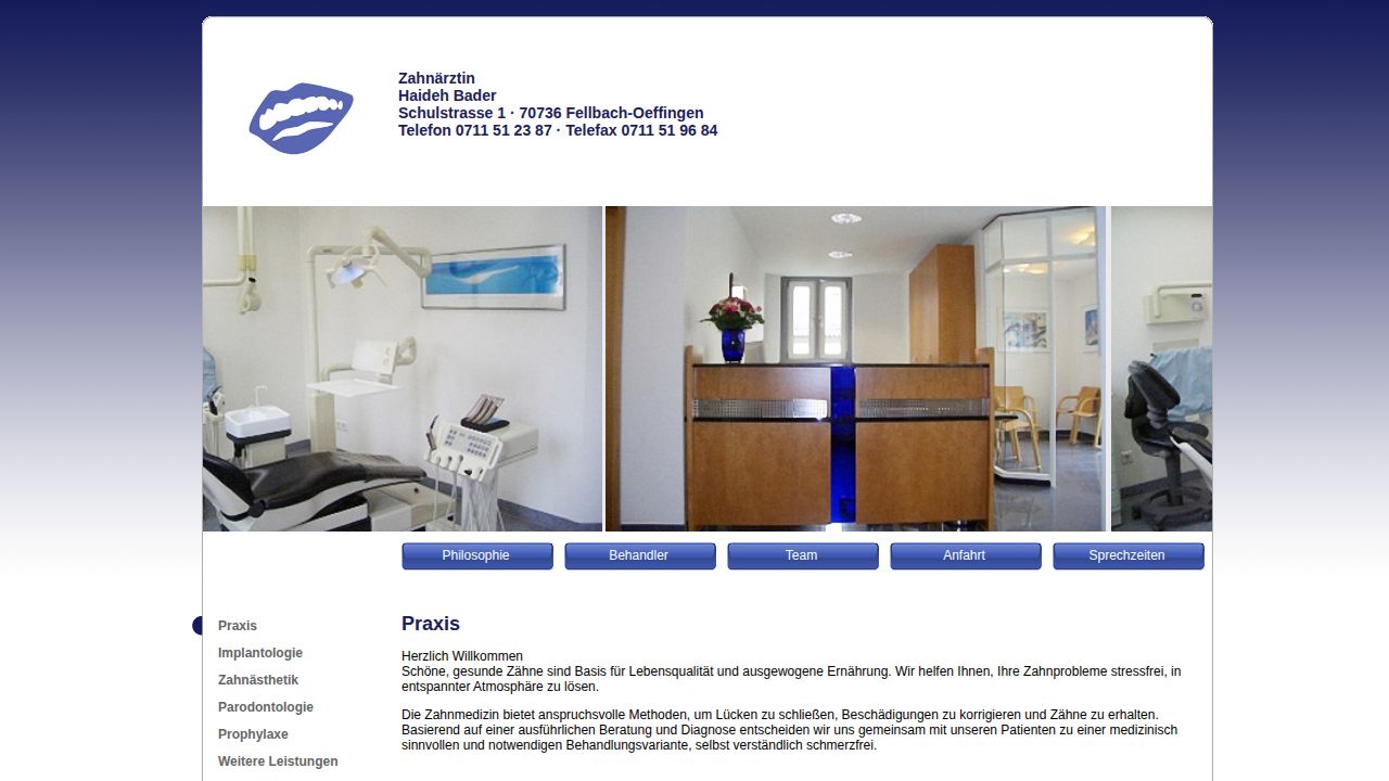 Startseite der Internetseite von Haideh Bader