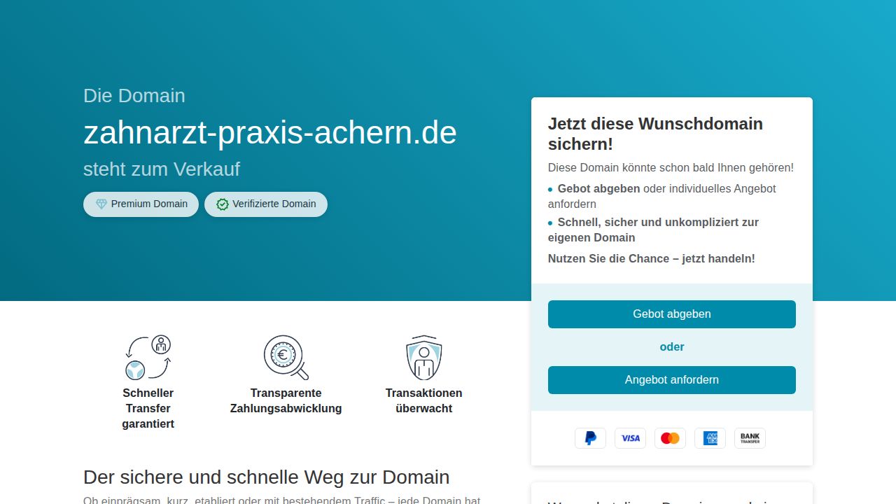 Startseite der Internetseite von Zahnarztpraxis Anette und Dieter Schmieg