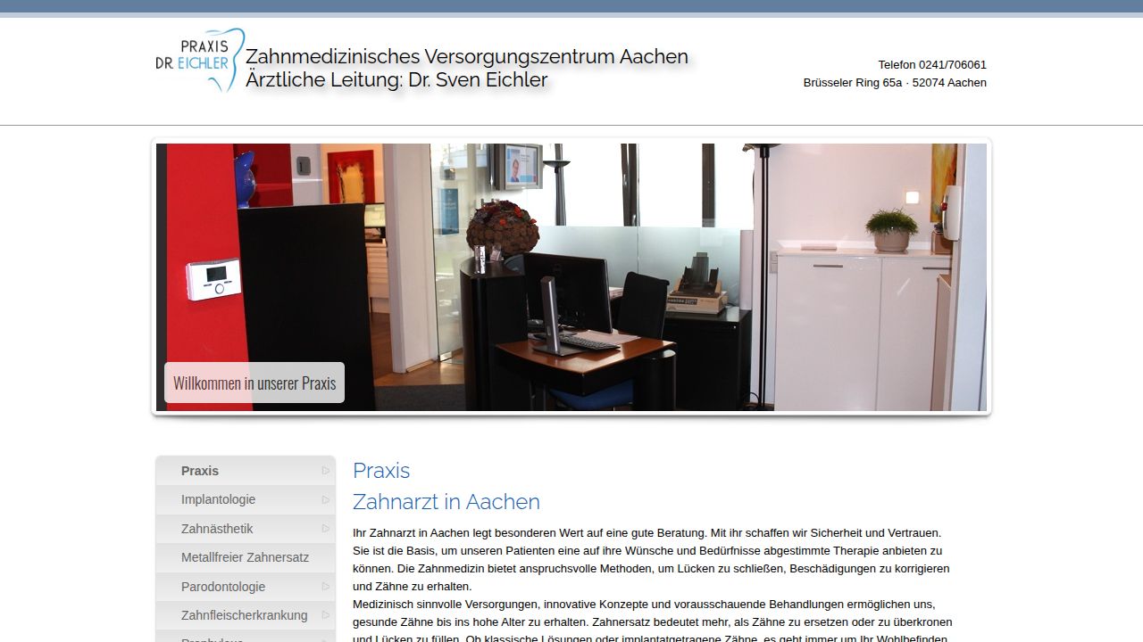 Startseite der Internetseite von Dr. Sven Eichler