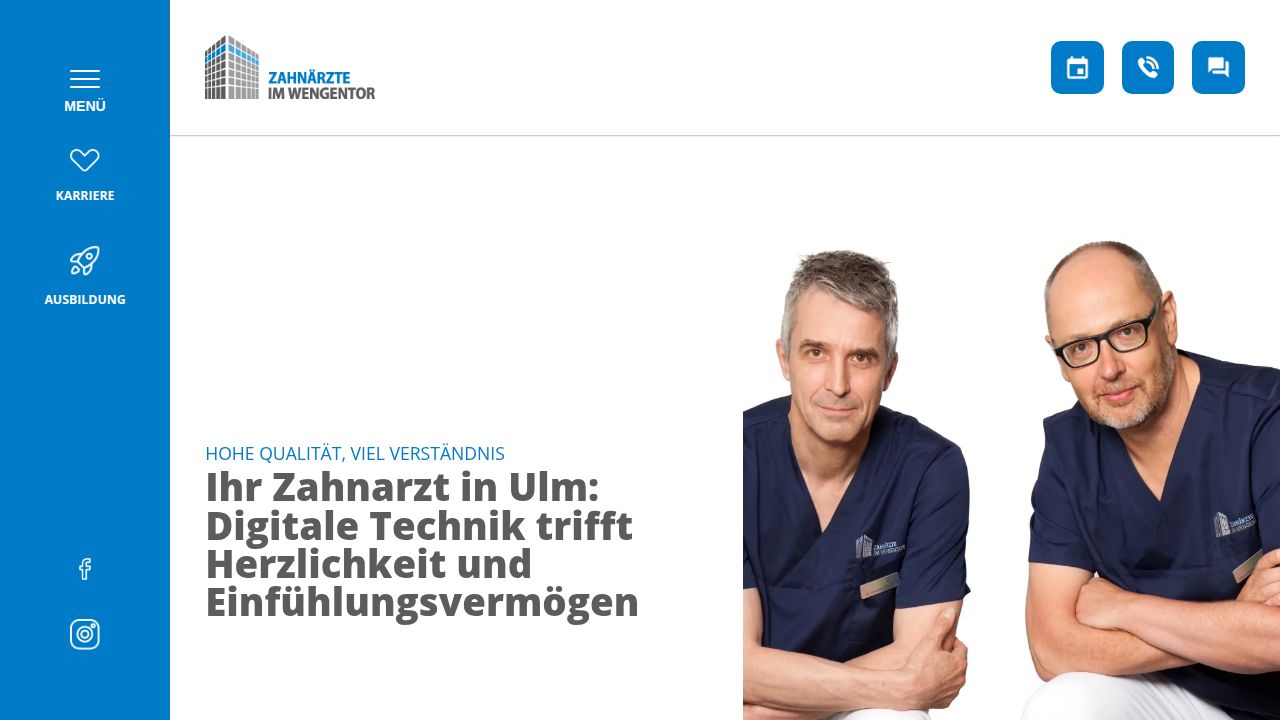 Startseite der Internetseite von Praxisklinik Zahn&auml;rzte im Wengentor Stromeyer, Dr. Scheytt und Partner