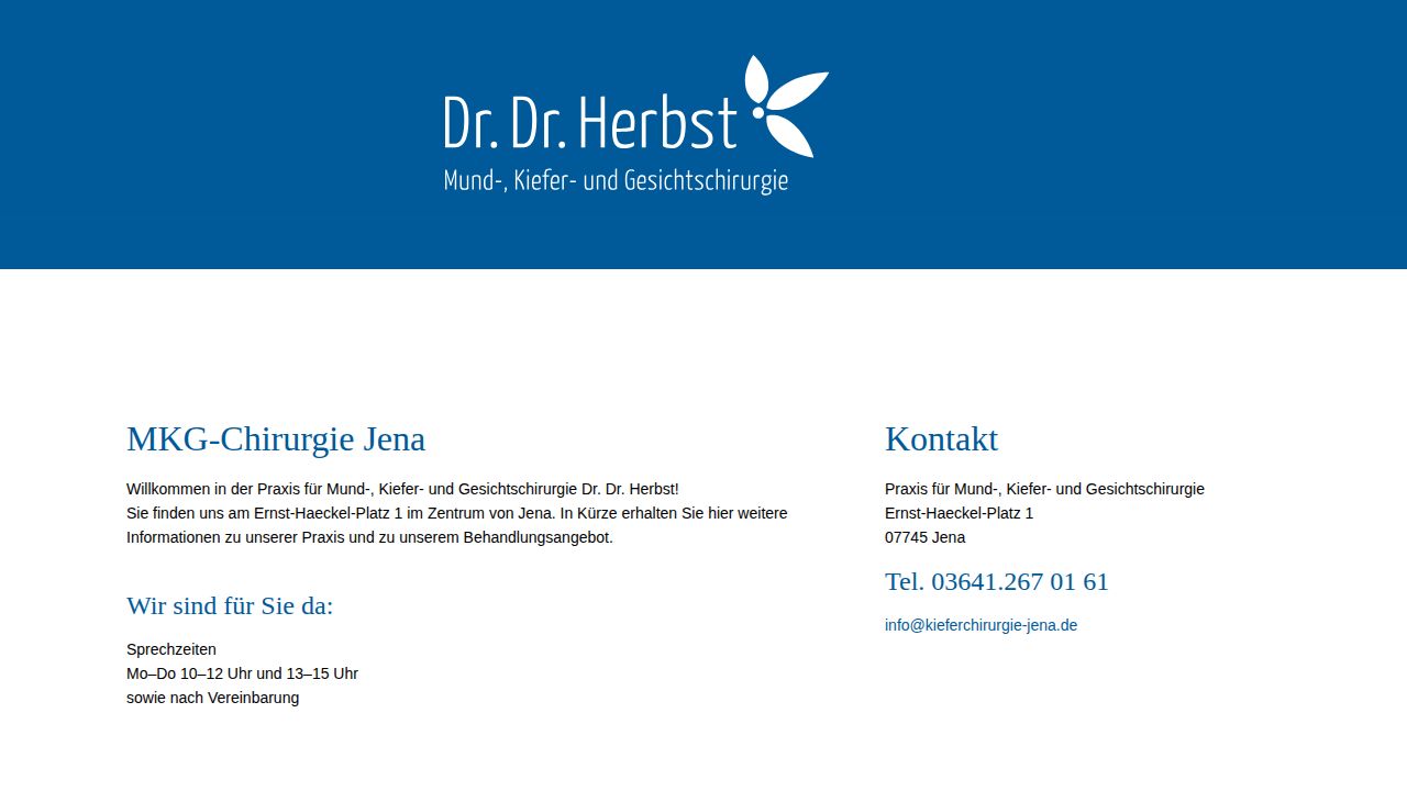 Startseite der Internetseite von Praxis f&uuml;r Mund-, Kiefer- und Gesichtschirurgie  Dr. Jens Wurdinger und Dr. Dr. Antje Herbst