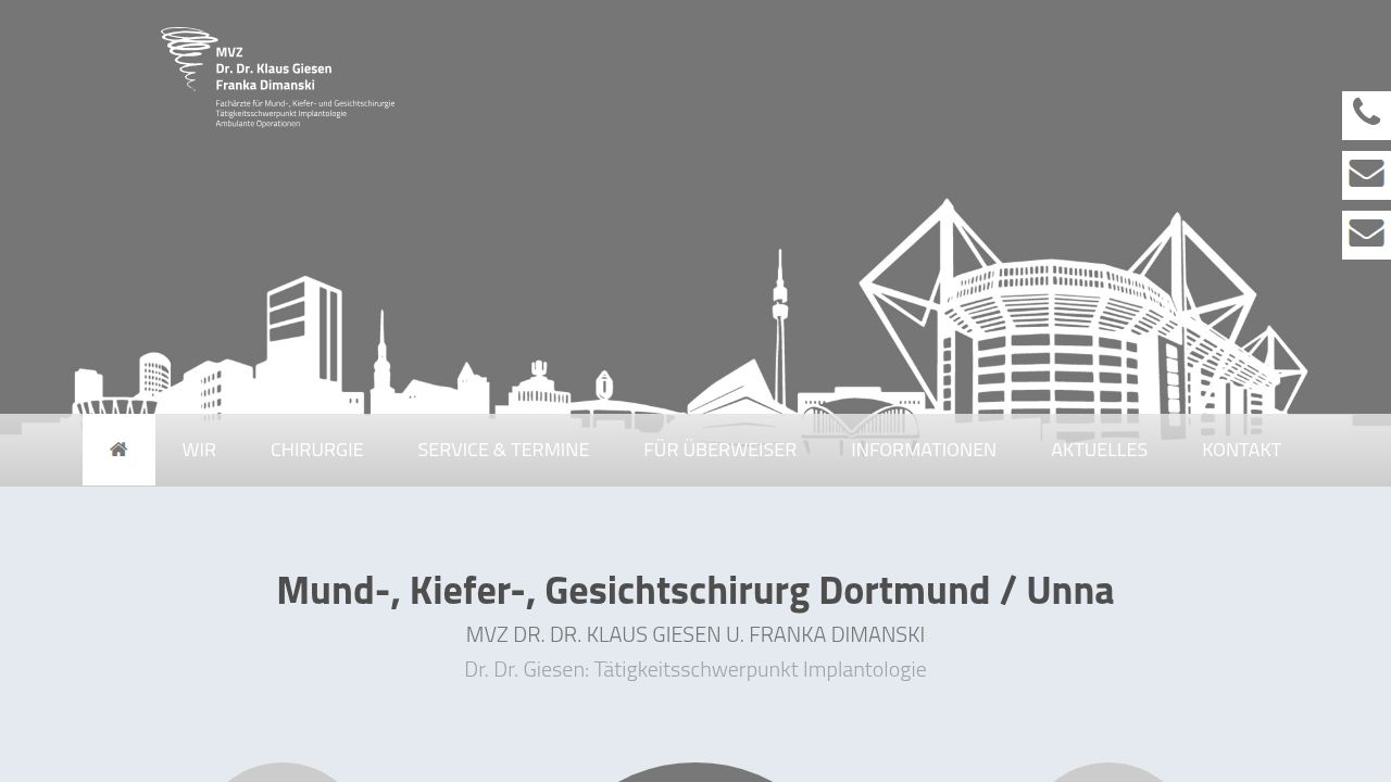 Startseite der Internetseite von MVZ Dr. Dr. Klaus Giesen   Facharzt f&uuml;r Mund-, Kiefer- und Gesichtschirurgie