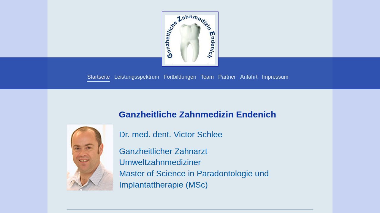 Startseite der Internetseite von Herr Dr. Victor Schlee