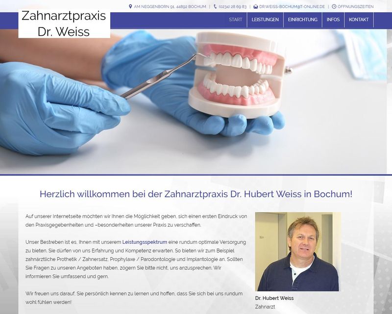Startseite der Internetseite von Herr Dr. Hubert Weiss